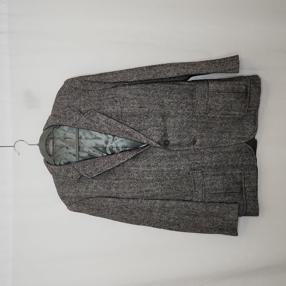 Harris Tweed Mens Vintage Wool Sportscoat/Blazer Size S/M Grey Herringbone Profe